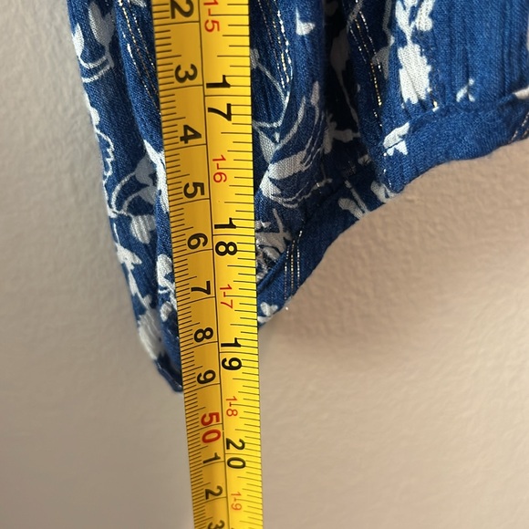 ba&sh Folia Wrap Midi Dress - Floral Blue and White - Size Medium - Picture 10 of 13